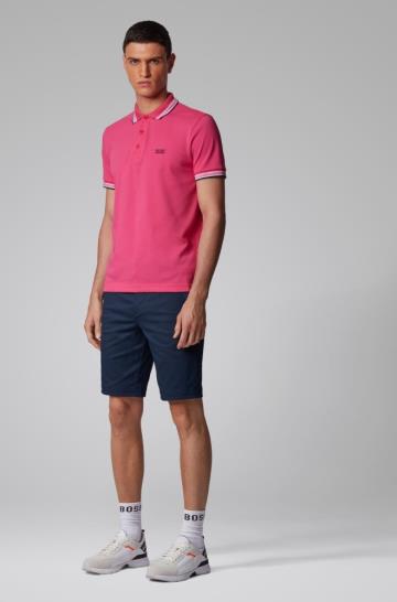 Koszulki Polo BOSS Cotton Piqué Różowe Męskie (Pl94698)